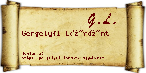 Gergelyfi Lóránt névjegykártya